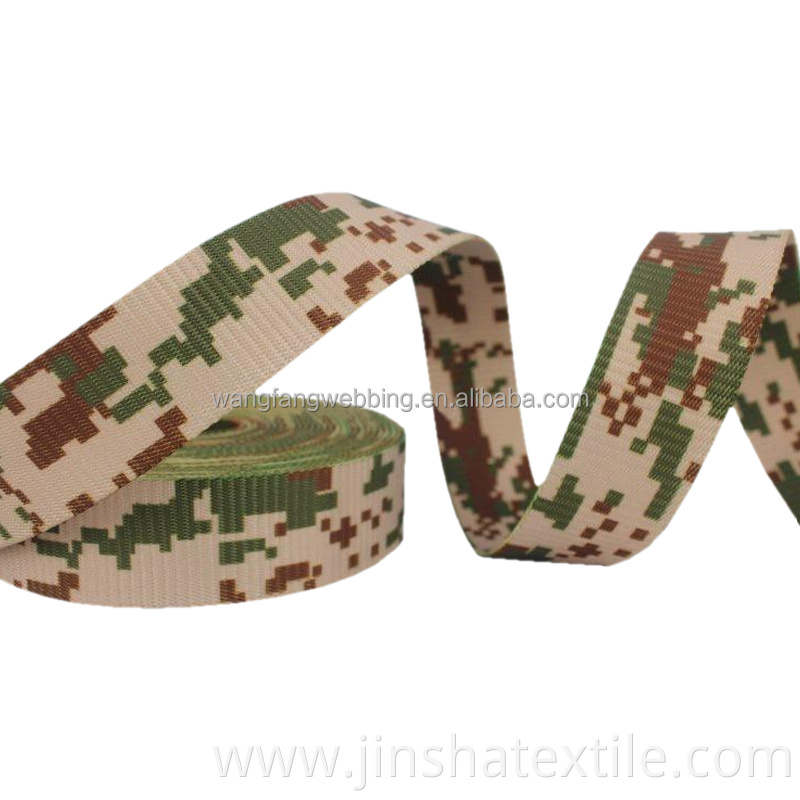 Camouflage nylon Webbing Factory Outlet BagsHeat custom printed nylon Webbing Tactical Belt Military Webbing Luggage Belt